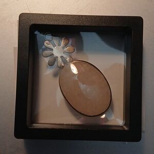 Rose Quartz Oval Pendant with Floral Bail